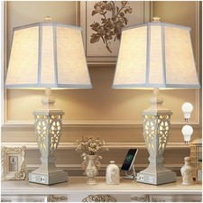28.5" Lamps for Living Room - Table Set of 2 with 28.5 inches, White