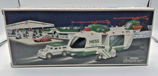 Vintage 2001Hess Helicopter With Motorcycle and cruiser with box