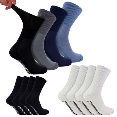 4 Pack Diabetic Non Slip Socks With Grips | Dr.Socks | Extra Wide Socks