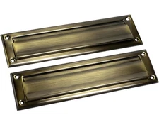 QCAA Solid Brass Mail Slot, with Solid Brass Interior Back Plate, 10" x 3", 