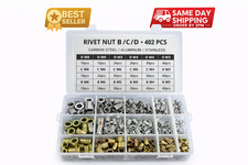 402Pc Rivet Nut Kit Metric SAE Carbon Steel Aluminum Stainless Insert Set