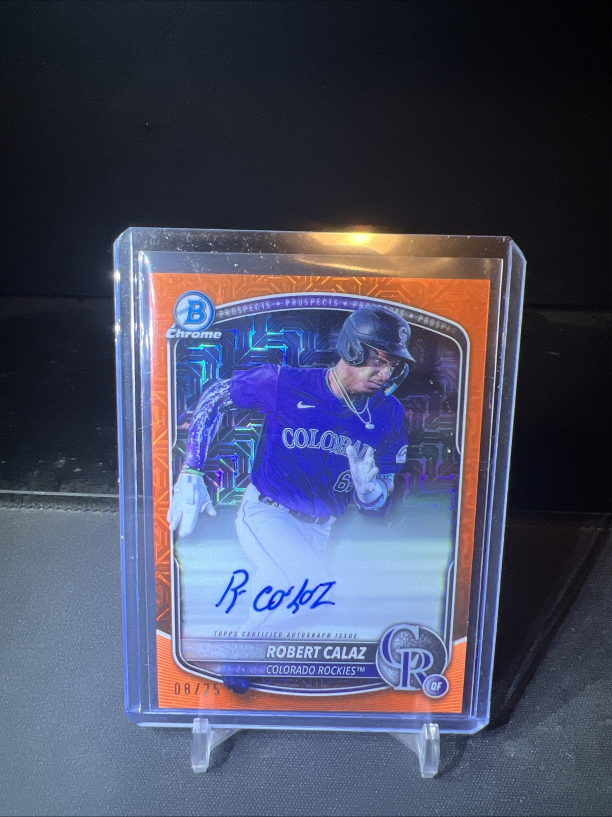 2025 Bowman - Chrome Prospect Mega Box Auto Orange Robert Calaz #BMA-RC (RC) /25