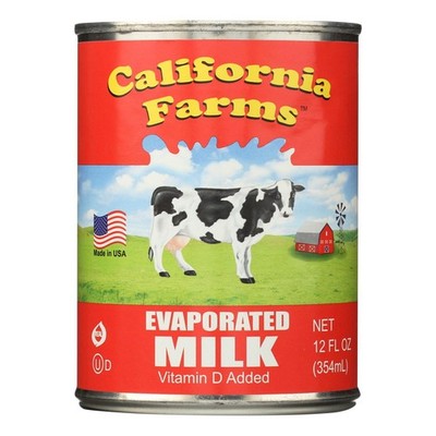 California Farms, Milk Evaporated, 12 Fl oz, Pack of 4