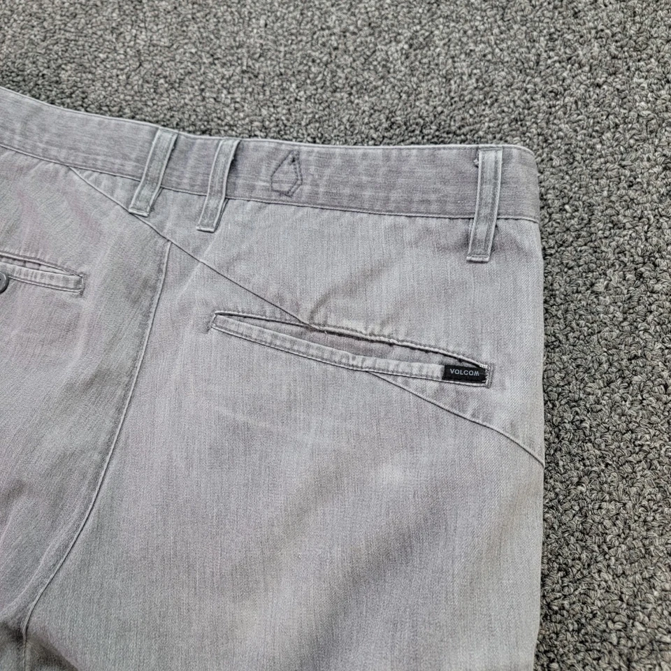 Volcom Shorts Men 34 Gray Corpo Class Chino Faded Grunge Skater Rock 10" - Image 3 of 4