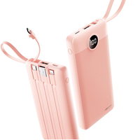 Powerbank 10000Mah Usb C 5 AusgäNge 2 EingäNge Led Display Rosa