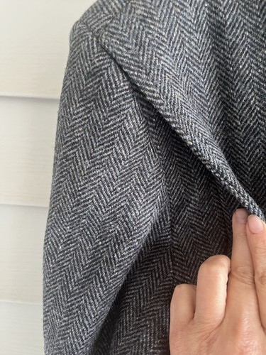VTG Pendleton Western Tweed Wool Blazer Black Suede Elbow Patches Men Size 46 L - Picture 7 of 24