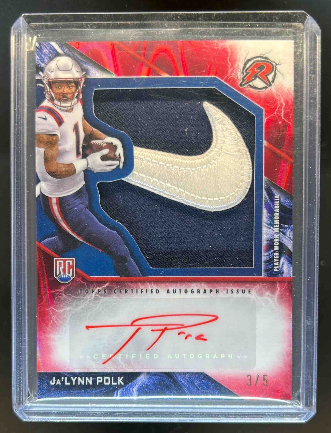 Ja'Lynn Polk Topps Resurgence Resurgence Rookie Patch Autographs #RPAJP Blue Surge