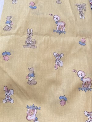 Precious Moments Sheep Teddy Bears Lambs on Yellow Spectrix Fabric Paragon 5Y