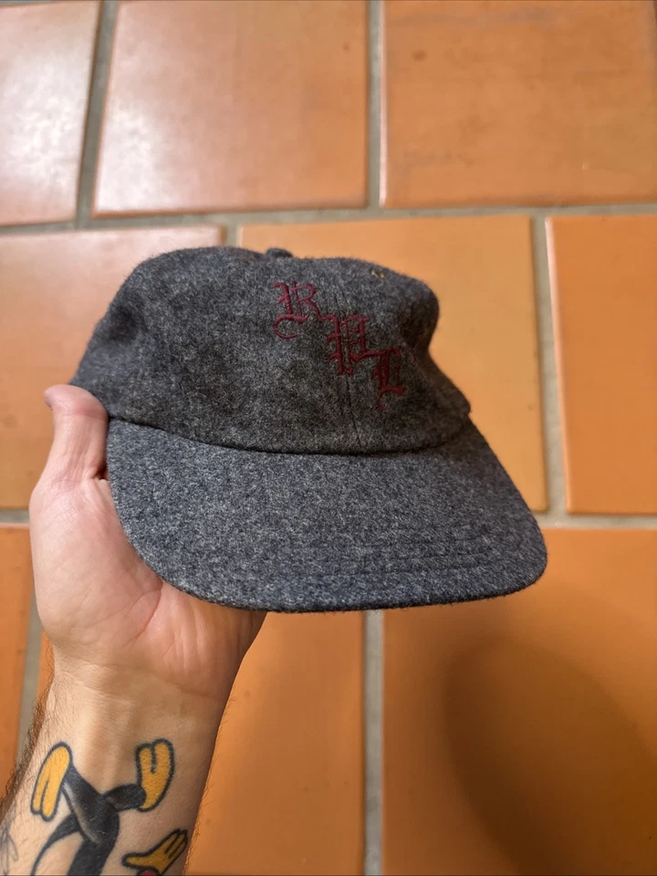 De Colección Polo Ralph Lauren Deportivo Gris Lana Leones Escritura Logo Gorra Sombrero Talla XL Foto 3 de 4