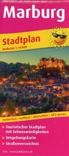 Marburg: Stadtplan mit Sehensw&uuml;rdigkeiten und Stra&szlig;enverzeichnis