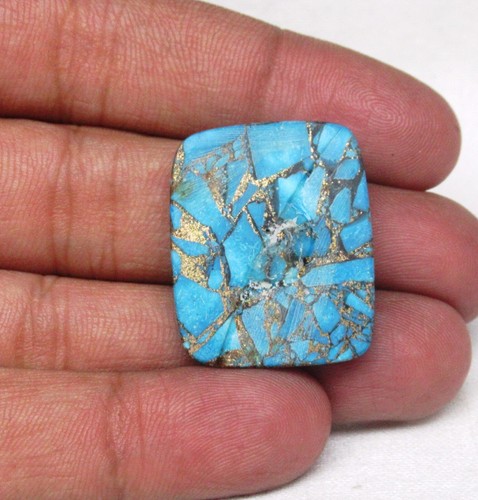 Copper Turquoise Baguette 29.25 ct Loose Gemstone Cabochon H 4730 - Picture 5 of 5