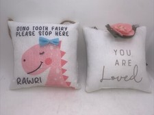 Tooth Fairy Door Pillow "Dino Tooth Fairy  And You Are Loved Door Pillow