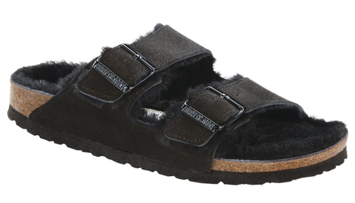 $ 160 BIRKENSTOCK Herren Arizona Lammfell Komfort SANDALEN 44/11 Reg Wildleder schwarz - Bild 7 von 16