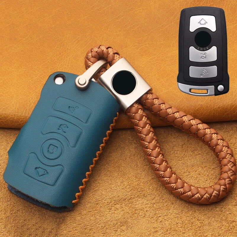 Funda de cuero genuino para llavero de coche para BMW Serie 7 E65 E66 E67 E68 2002-11 Foto 3 de 4