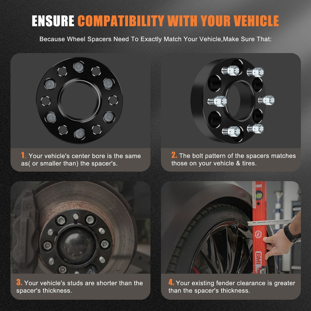 4 Scitoo 1.5" Wheel Spacers - 6x5.5 (6x127mm) - 78.1mm Hub - For Chevy Trailblazer GMC Envoy 03-07 - View #2