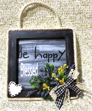 SMALL BE HAPPY/ BLESSED HANDCRAFTED WALL HANGING SIZE 5" X 5"