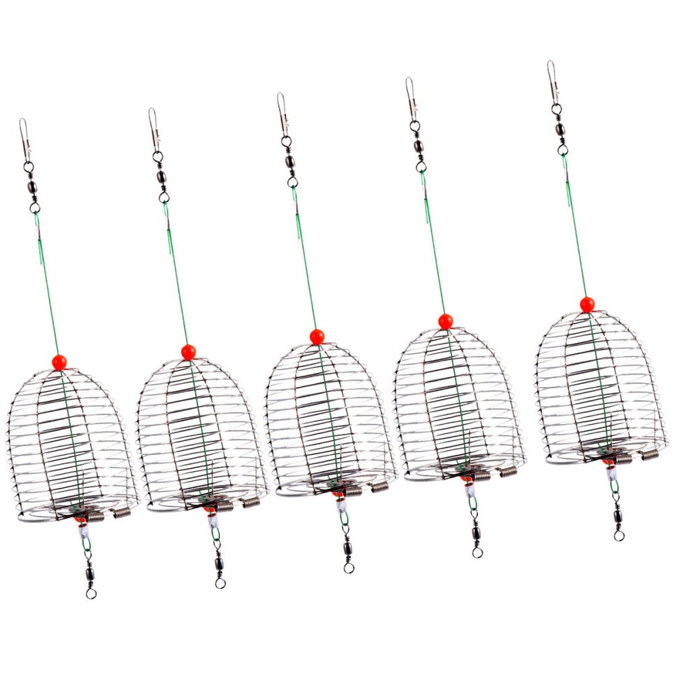 5 Pcs Minnow Bucket Metal Bait Cage Outdoor Fishing Tool Basket eBay