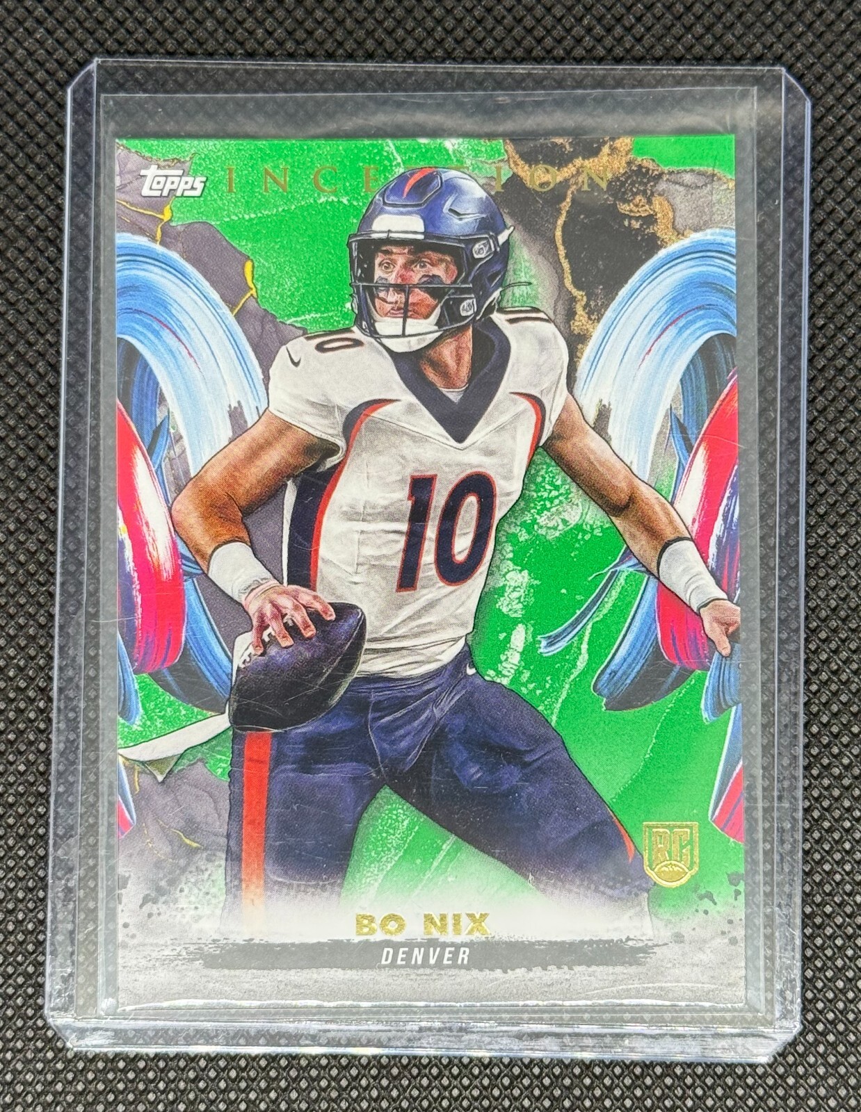 2024 Topps NFL Inception Football Bo Nix Green Base Rookie Denver Broncos #161