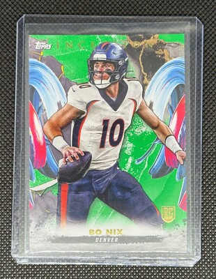 Nfl Inception 2024 Topps NFL Inception Football Bo Nix Green Base Rookie Denver ...