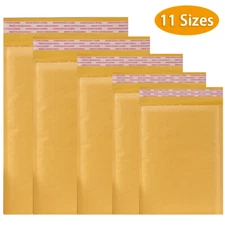 50/100Packs 11 Sizes Padded Envelopes Kraft Bubble Mailers Shipping Mailing Bags