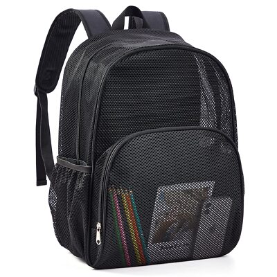 Heavy Duty Mesh Backpack See Through College Mesh Backpack for Work Sports Ev...
