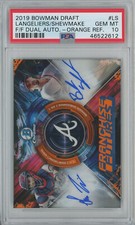 2019 Bowman Chrome Franchise Future Orange Auto Shewmake/Langeliers 18/25 PSA 10