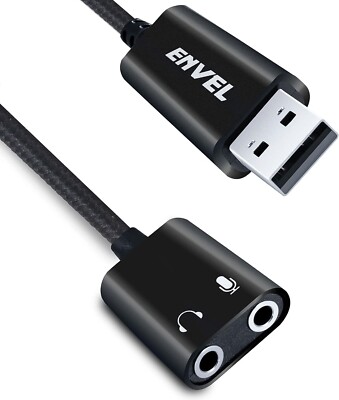 Usb To 3.5mm Audio Adapterexternal Stereo Sound Card With Dual Trs 3pole 3.5mm H