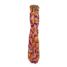 Abel the Label Anthropologie Rumi Maxi Dress XS Pink/Yellow Halter SI11