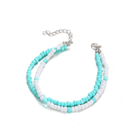 Summer Beach Bracelets Bohemian Style Double Layer Anklet Beaded Adjustable