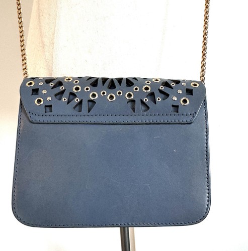 FURLA shoulder bag leather Model Metropolis Bolero Navy Blu GUC - Picture 4 of 19