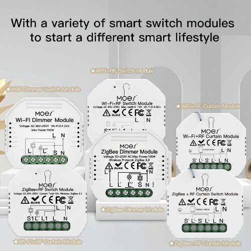 Smart ZigBee WiFi Switch Module Light Dimmer Curtain Switch App Remote Control