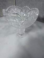 Vintage Crystal Mini Compote Dish 5 inch high pedestal