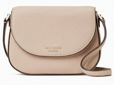 Kate Spade Leila Mini Flap Crossbody Bag Warm Beige Leather WLR00396 NWT 239