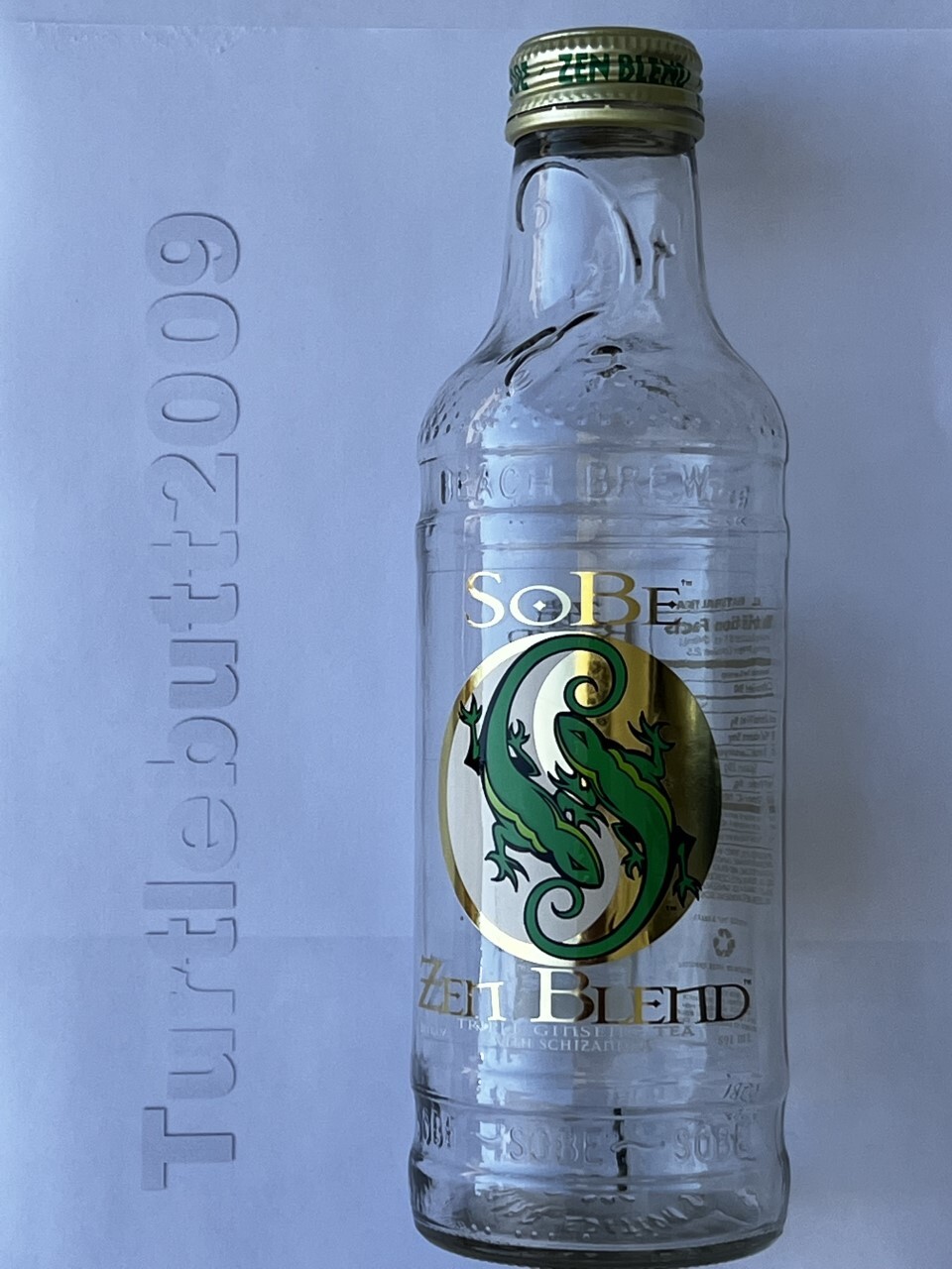 Vintage Bottle SOBE ZEN BLEND 20 oz empty glass bottle SoBe