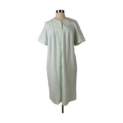 #ad MISS ELAINE Size S ROBE SNAP House Coat MSRP $68 NEW NWT Pocket COMFY Embroidery $28.00