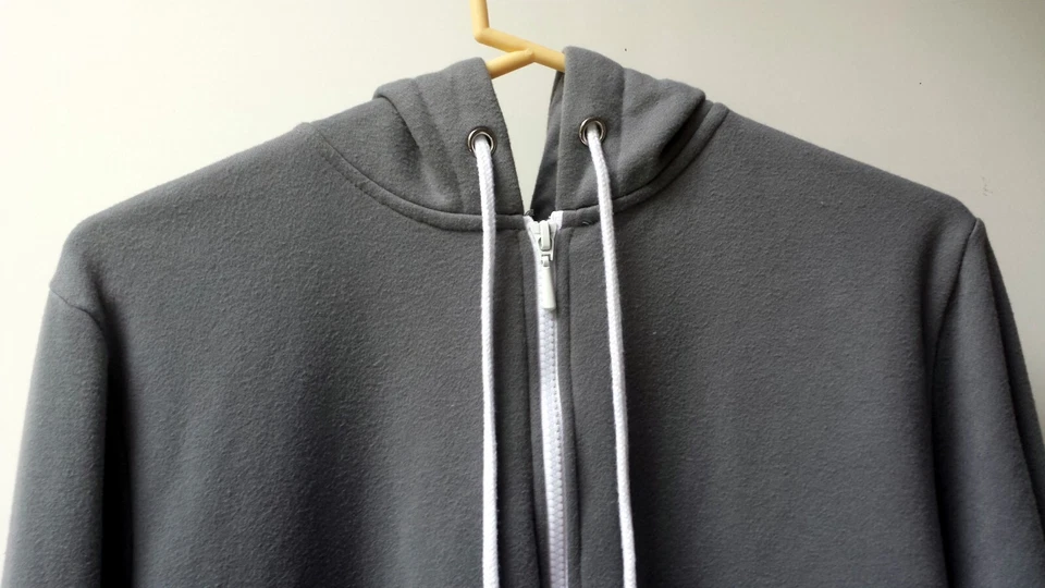 Sudadera con Capucha Glory Desteñida Cremallera Completa Bolsillos Corbatas Tejido Ropa Activa Gris Para Mujer L (12/14) Foto 4 de 4