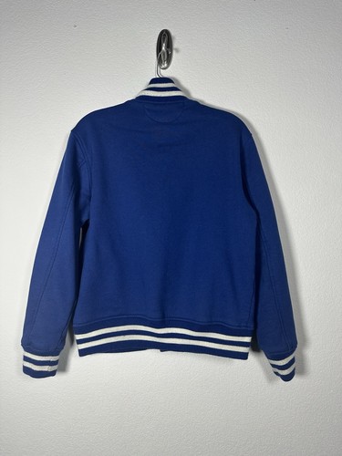 American Apparel Mens Varsity Jacket Medium Blue White USA made College Alumni - Picture 2 of 8