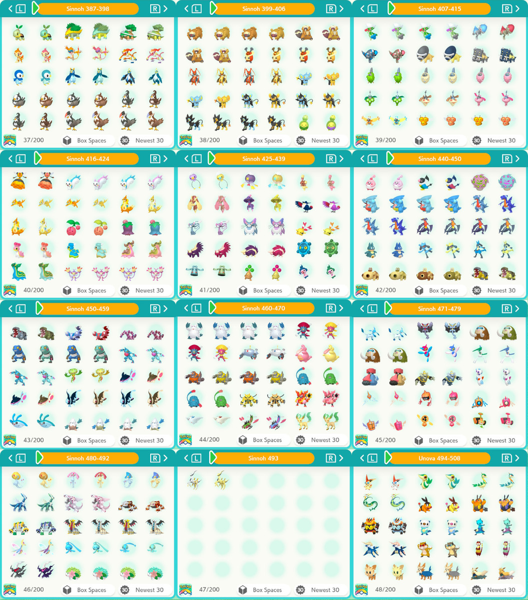 Pokémon Shiny-dex (list of shiny sprites)