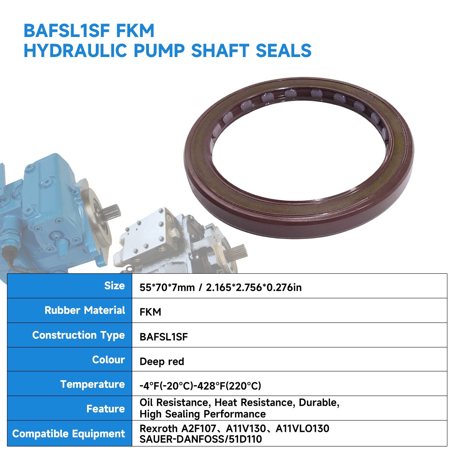 Hydraulic Pump High Pressure Oil Seal Fit for Danfoss 51D110 Hydraulic Motor