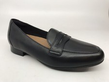 CLARKS Women's Un Blush Go Penny Loafer Black Leather Size 6 M NEW