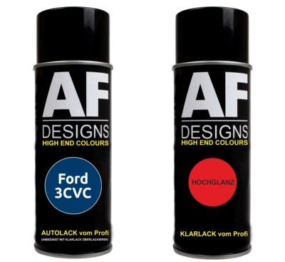 Ford 3CVC Indianapolisblau Metallic Autolack Spraydose Set Basislack Klarlack Sp