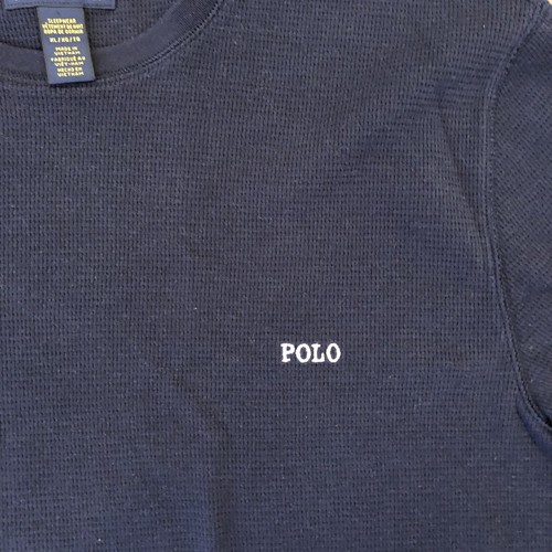 Polo Ralph Lauren Uomo Camicia Termica Waffle Tg XL Collegiale Pigiama LS Navy - Foto 3 di 7