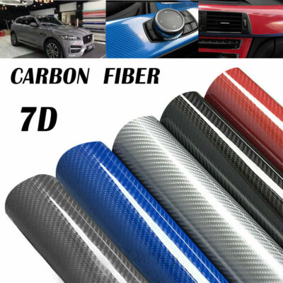 7D Premium Super Gloss Carbon Fiber Vinyl Film Wrap Bubble Free Air ...