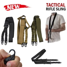 2 Point Sling Rifle Adjustable Tactical Gun Sling Standard Strap with Metal Hook