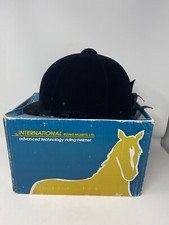 international riding helmet black velvet Vintage 90s Excellent Condition
