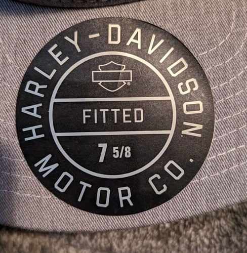 Genuine Harley Davidson Wovengrey Heather Flat Bill Flap Down Hat Size 7 5/8 - Picture 7 of 12
