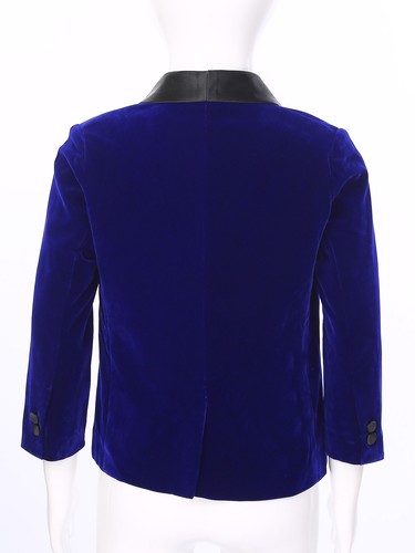 Kids Boys Coat Button Tuxedo Celebration Jacket Piano Blouse Velvet Blazer Top - Picture 14 of 26