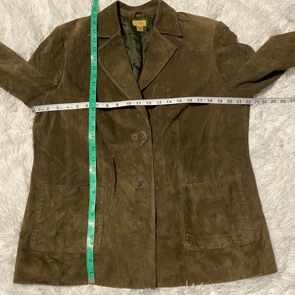 Chaqueta/abrigo Caslon Mujer Talla 1XP Marrón 100% Cuero Geniune 2 Botones Usado en Excelente Condición Foto 3 de 4