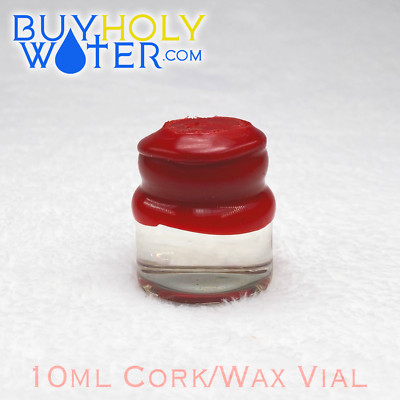 Holy Water 15mL CORKED RED WAX Vial Font Blessed Pope Francis Authentic Import'