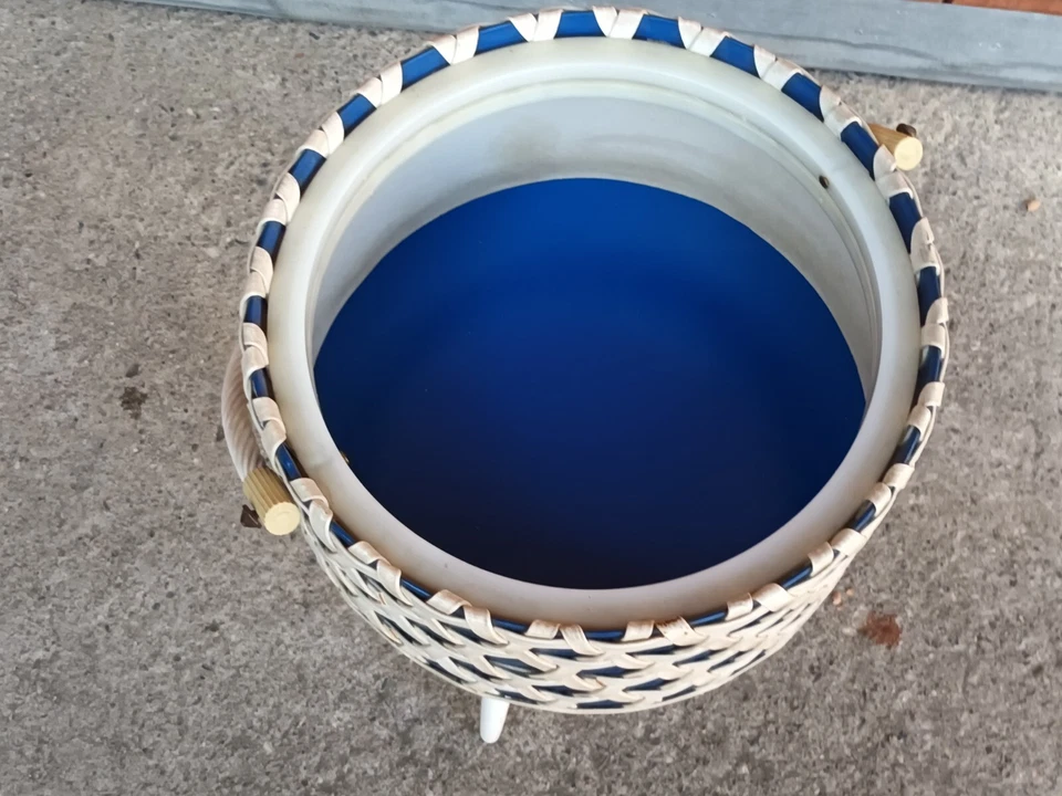 Nähkorb Wollkorb Körbchen Nähkörbchen Wolle Korb Nähkasten 70er Mid Century 70s - Bild 3 von 4